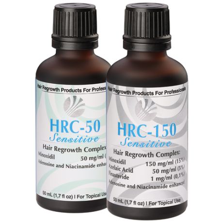 Лосьон для роста волос 15% + 5% HRC Premium Solutions (США) HRC-150 + HRC-50 Sensitive Комплект из 2 фл. для чувствительной кожи