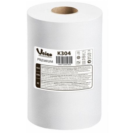 Полотенца бумажные в рулонах Veiro A1/A2 Premium K304 2-слойные 6 рулонов по 170 м, 420941