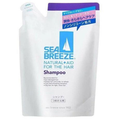Shiseido sea breeze шампунь для жирной кожи головы и всех типов волос, мягкая упаковка, 400 мл