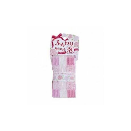 Aisen funwarii sweet массажная мочалка нежная, мягкая, петельчатая, розовая, 25х90 см