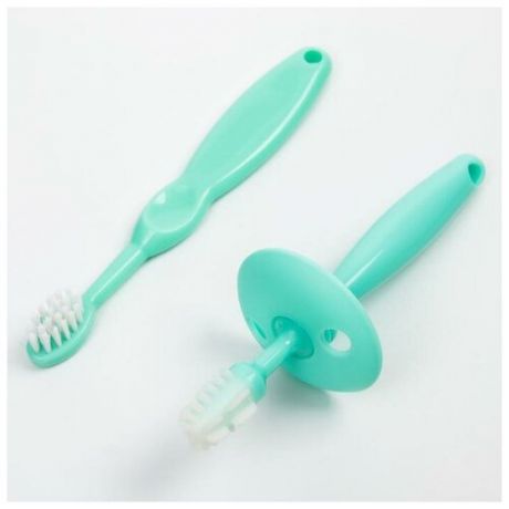 Набор: зубная щетка и щетка- массажер для малышей, цвет микс