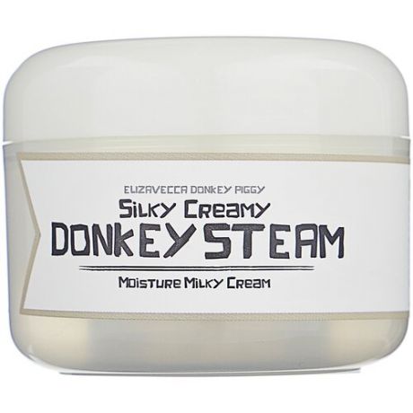 Крем для лица ослиное молоко Silky Creamy Donkey Steam Moisture Milky Elizavecca 100гр