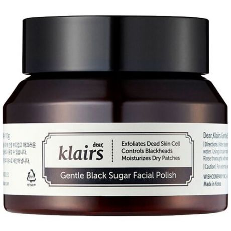 Dear, Klairs Скраб для лица с черным сахаром - Gentle black sugar facial polish, 110г