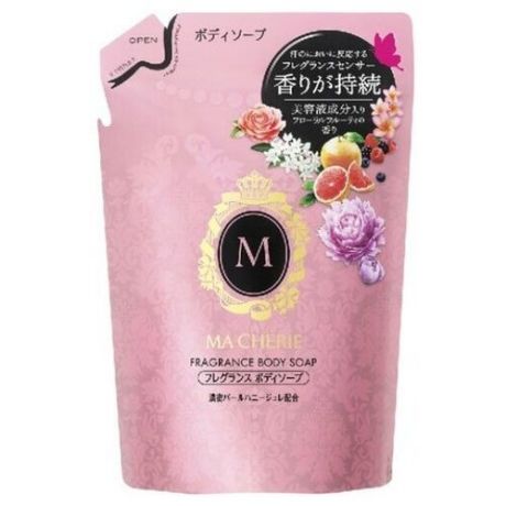 Shiseido ma cherie дезодорирующий гель для душа с фруктово цветочным ароматом, мягкая упаковка, 350 мл