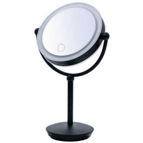 Зеркало косметическое RIDDER Moana О3207510, 1х/5х-увелич. LED, настольное сенсор чёрный