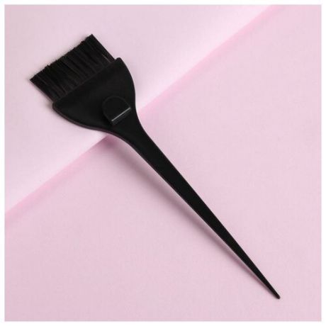 Кисть для окрашивания волос с фиксатором, 21 х 5,5 см, цвет чёрный