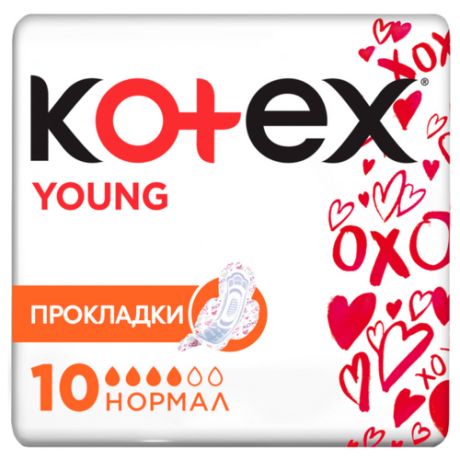Прокладки KOTEX Young Normal для девочек-подростков, 10 шт
