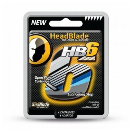 HeadBlade HB6 4 ct Six Blade Replacement Kit - Набор сменных касет для станка с 6ю лезвиями