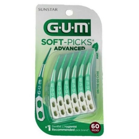 GUM Зубочистки-щетки мягкие оригинал "Soft-Picks Original", mint, 60 шт. в упак