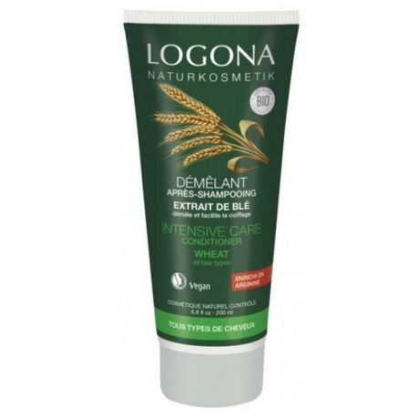 Кондиционер для интенсивного ухода за волосами с протеинами пшеницы, Logona, 200 мл