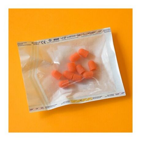 Чистовье, Колпачок- насадка для педикюра оранжевый (пластик) 10 мм 120 грит, 10 шт/упк Стерильно