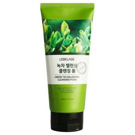 Lebelage Пенка для умывания с зеленым чаем - Green tea balancing cleansing foam, 180мл