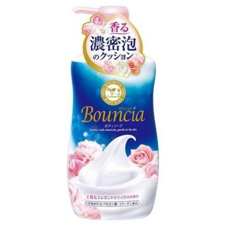 Жидкое мыло для рук и тела Cow Brand Bouncia Сливочное с коллагеном и ароматом цветов 500 мл