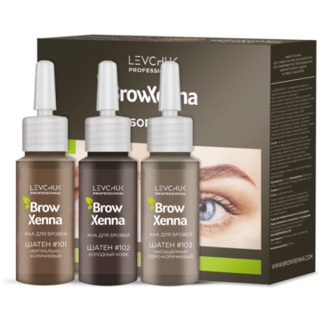 Набор хны для бровей во флаконе Brow Henna Шатен 3 шт