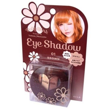 Тени для век четырехцветные Koji Dolly Wink Eye Shadow 01 Brown классический коричневый