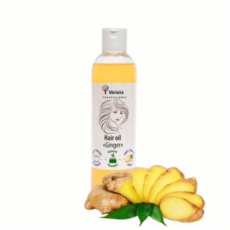 Verana Масло для волос Имбирь, натуральное, для всех типов, восстановление и питание волос, укрепляет волосяные луковицы 250 мл