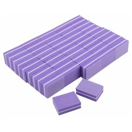 Баф для ногтей мини-баф пилки 50 штук, 100/180 грит / HomeShop / цвет фиолетовый