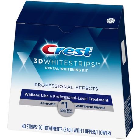Отбеливающие полоски Crest 3D Whitestrips Professional Effects Dental Whitening Kit, курс на 20 дней