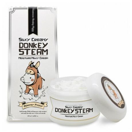 Elizavecca Крем для лица ослиное молоко Silky Creamy Donkey Steam Moisture Milky, 100 мл