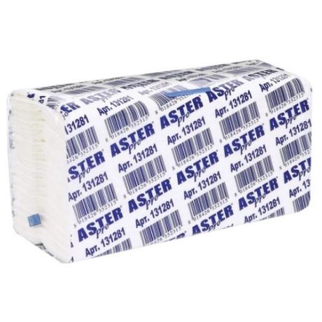 Полотенца бумажные для держателя 2-слойные Aster Pro, листовые C-сложения, 1 пачка по 153 листа (131281)