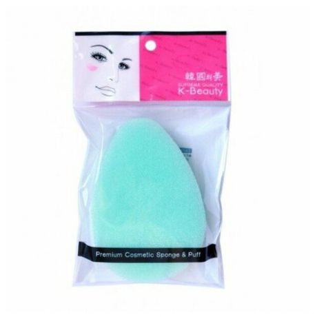 K-Beauty Спонж-губка косметический двухслойный «капля» для очищения кожи лица - CS-17, 1шт