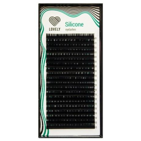 LOVELY Ресницы черные "Silicone" - 20 линий (изгиб M; толщина 0,10; длина 13)