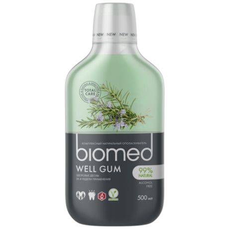 Biomed ополаскиватель для полости рта Well gum Мята антибактериальный здоровье десен, 500 мл