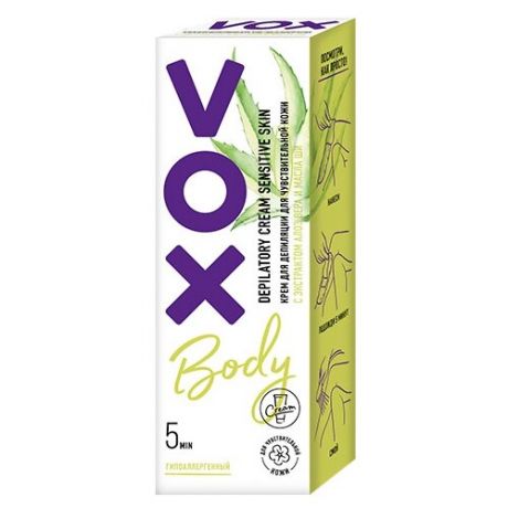 Vox Крем для депиляции тела для чувствительной кожи 100 мл