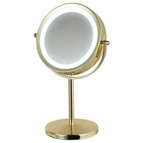 Зеркало косметическое c x7 увеличением и LED подсветкой HASTEN - HAS1812, yellow gold