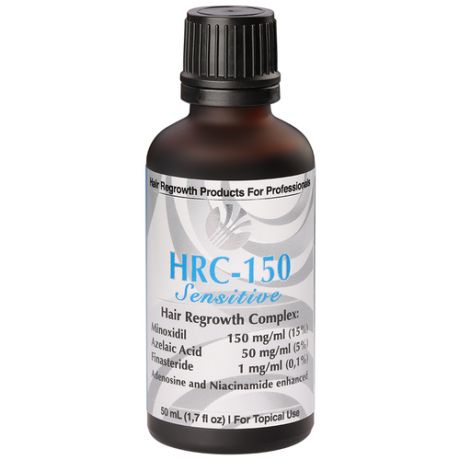 Лосьон для роста волос и бороды 15% HRC Premium Solutions (США) HRC-150 Sensitive для чувствительной кожи Комплект из 3 фл.