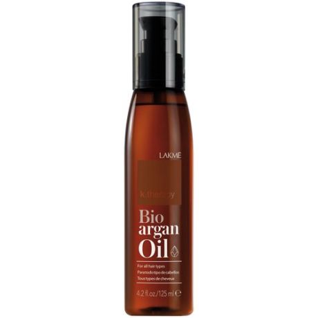 Аргановое масло для увлажнения и ухода за волосами K.Therapy Bio-argan Oil, Lakme, 125 мл.