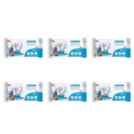 GraSS Milana Влажные антибактериальные салфетки Морской бриз 20шт (6 упаковок в наборе)