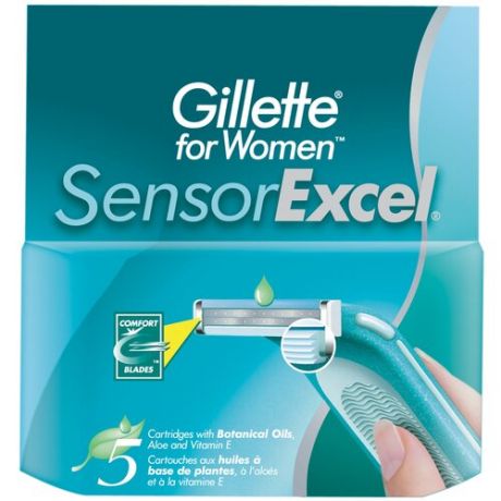 Сменные кассеты for Women Sensor Excel, 2 лезвия, 5 шт.