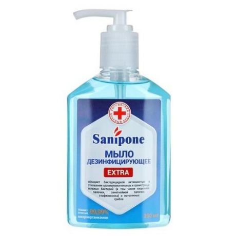 Мыло жидкое дезинфицирующее, 1 л, SANIPONE "Extra" (санипон "Экстра"), дозатор, 1000-С-Б-П-Э