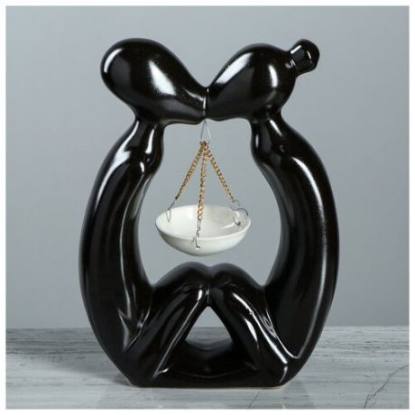 Аромалампа "Свидание", чёрная, керамика, 26 см