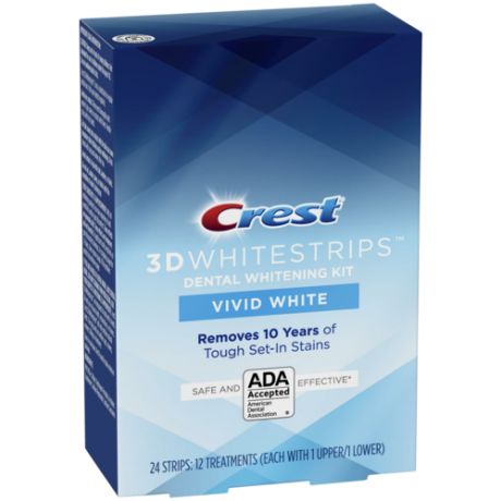 Отбеливающие полоски для зубов Crest 3D Whitestrips Vivid White, курс 12 дней