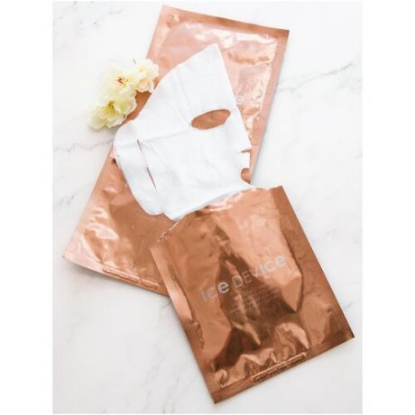 Лифтинг маска для лица(тканевая) Ice Device с алмазной пудрой 3 шт*35g., Корея