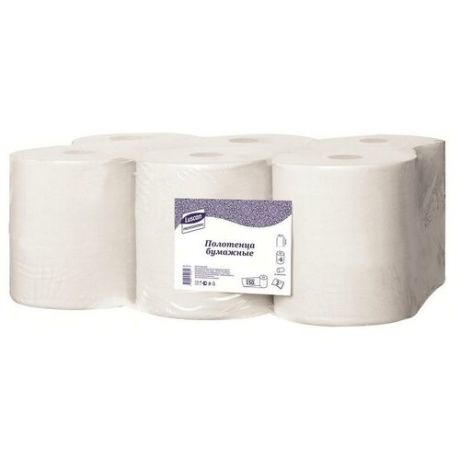 Бумажные полотенца для диспенсеров LUSCAN PROFESSIONAL 2-слойные 6 рулонов по 150 метров (арт.601115)