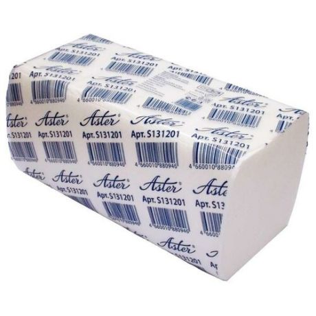 Полотенца бумажные листовые Aster Pro S131201 V-сложения, 2-слойные, 20200 листов