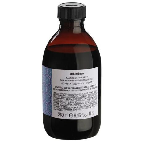 Оттеночный шампунь алхимик Серебро Davines Alchemic Shampoo for natural and coloured hair Silver 280 мл.