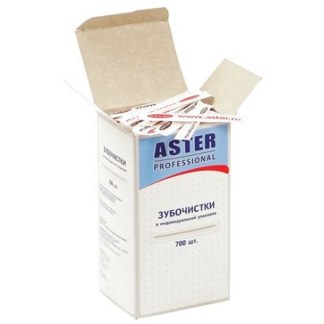 Зубочистки деревянные Aster (березовые, в индивидуальной бумажной упаковке), 700шт.