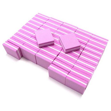 Баф для ногтей мини-баф пилки 50 штук, 100/180 грит / HomeShop / цвет розовый