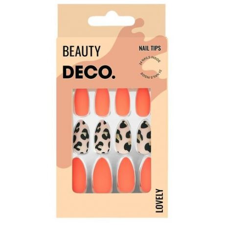 Набор накладных ногтей `DECO.` LOVELY leo (24 шт + клеевые стикеры 24 шт)