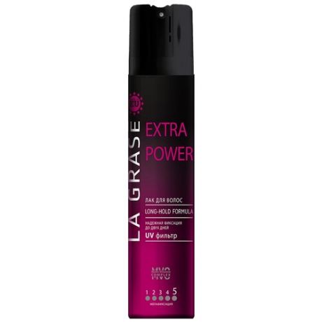 La Grase Лак для волос Extra Power, экстрасильная фиксация, 75 мл