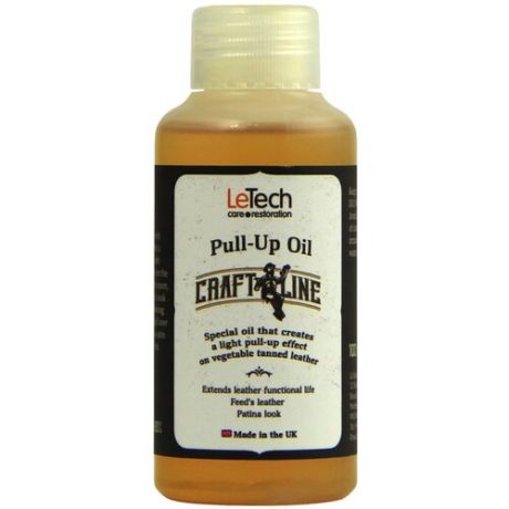 Масло для обработки натуральной кожи Пулл-Ап, масло с вощенным эффектом, Leather Pull-Up Oil, LeTech, 100ml