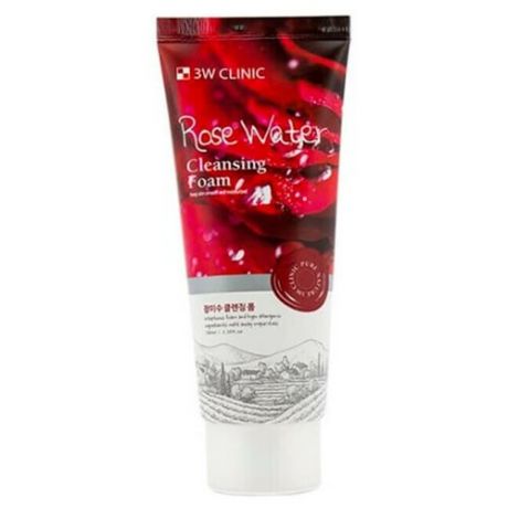 3W Clinic Пенка для умывания с розовой водой - Rose water foam cleansing, 100мл