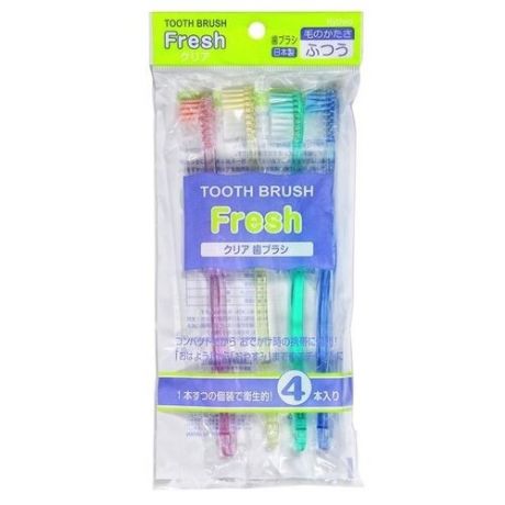 Fresh набор зубных щеток средней жесткости, 4 шт