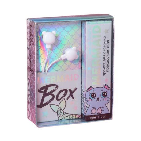 Подарочный набор: парфюм 30 мл и наушники вакуумные Mermaid box 4916770 .