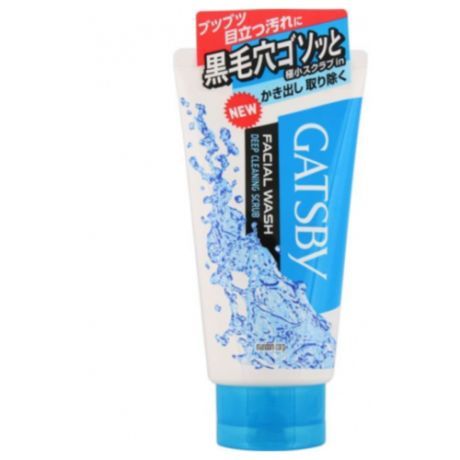 Gatsby facial wash deep cleaning scrub пенка с микрочастицами скраба для ухода за нормальной, жирной и проблемной кожей, с освежающим цитрусовым ароматом, 130 гр