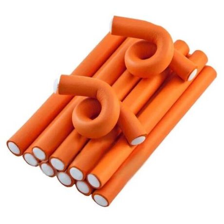 Sibel Бигуди-бумеранги 25 см х 17 мм / Оранжевые / 12 шт. в упаковке